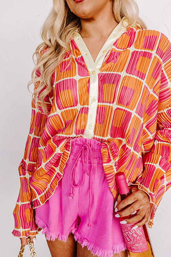 Brilliant And Charming Pleated Button Up Image - 3