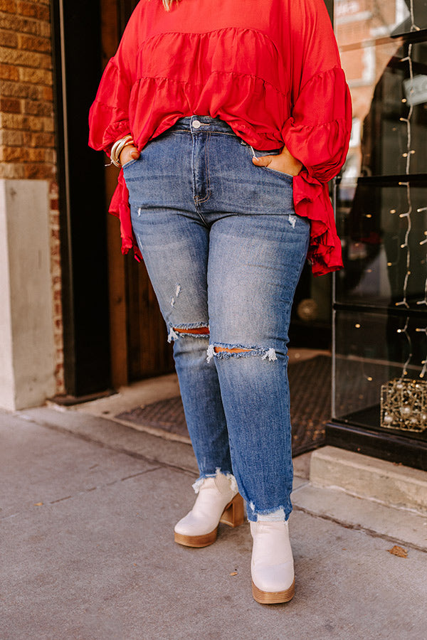 Risen The Emily Midrise Distressed Jean Curves Image - 2