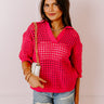 Beachside Bliss Knit Top In Hot Pink Image - 1