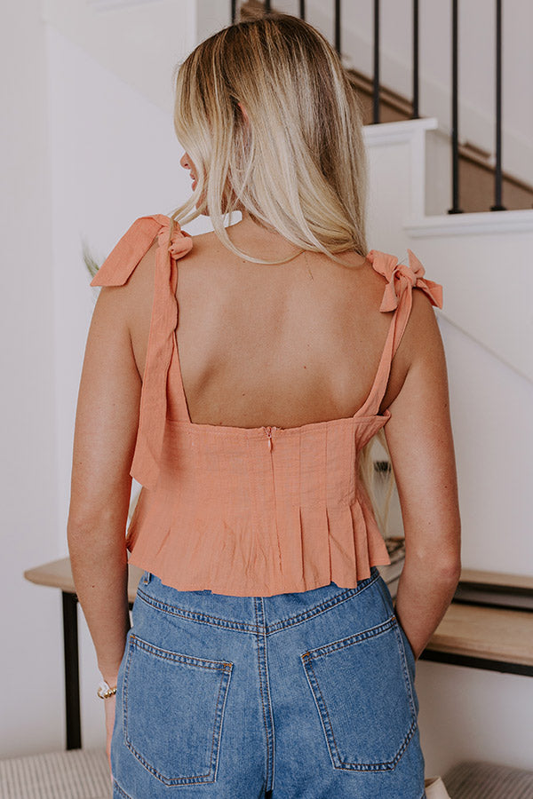 Sunset Horizon Peplum Top In Peach Image - 5