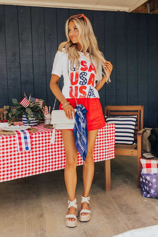 USA Stars Graphic Tee Image - 2