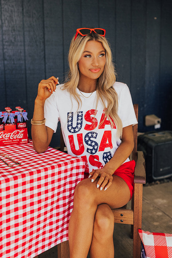 USA Stars Graphic Tee Image - 1