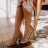 The Biana Faux Leather Lace Up Heel in Natural Image - 1
