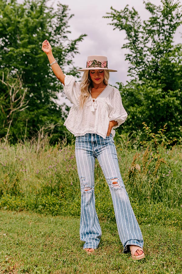 The Rebecca High Waist Distressed Flare Image - 4