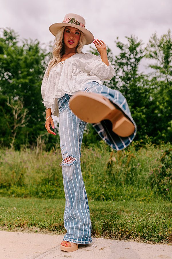 The Rebecca High Waist Distressed Flare Image - 5