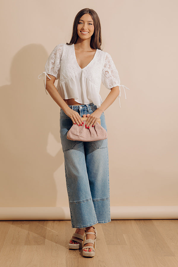 Romance Everywhere Embroidered Top In White Image - 5