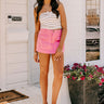 The Aubrielle Denim Skort In Bubblegum Pink Image - 1