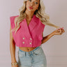 Champagne Cruising Crop Top in Bubblegum Pink Image - 1