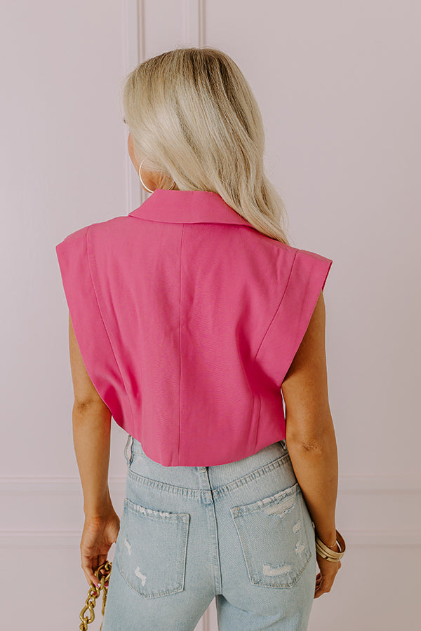 Champagne Cruising Crop Top in Bubblegum Pink Image - 4