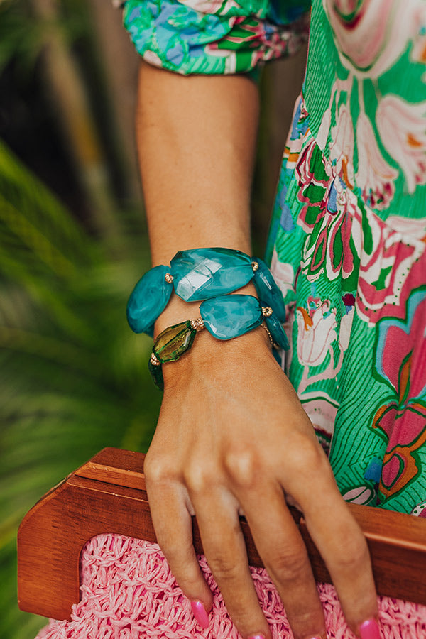 Take Me To Cabo Bracelet Set In Turquoise Image - 2