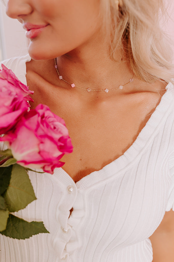 Peaceful Pause Necklace In Pink Image - 1