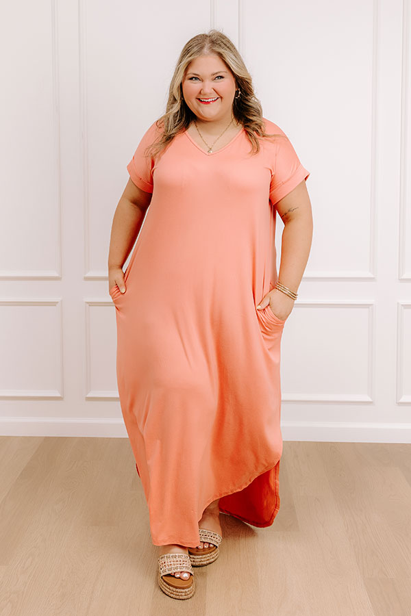 Just My Type T-Shirt Maxi In Peach Curves Image - 1