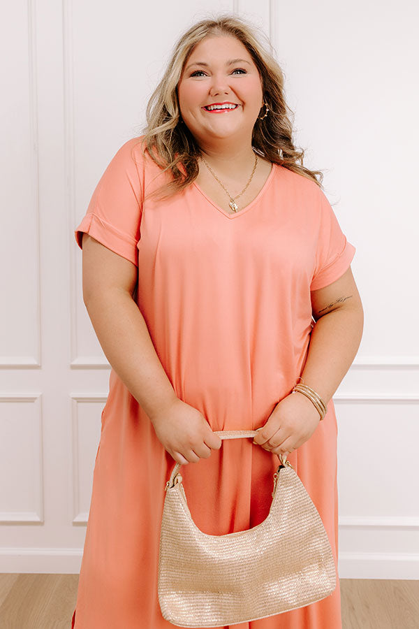 Just My Type T-Shirt Maxi In Peach Curves Image - 2