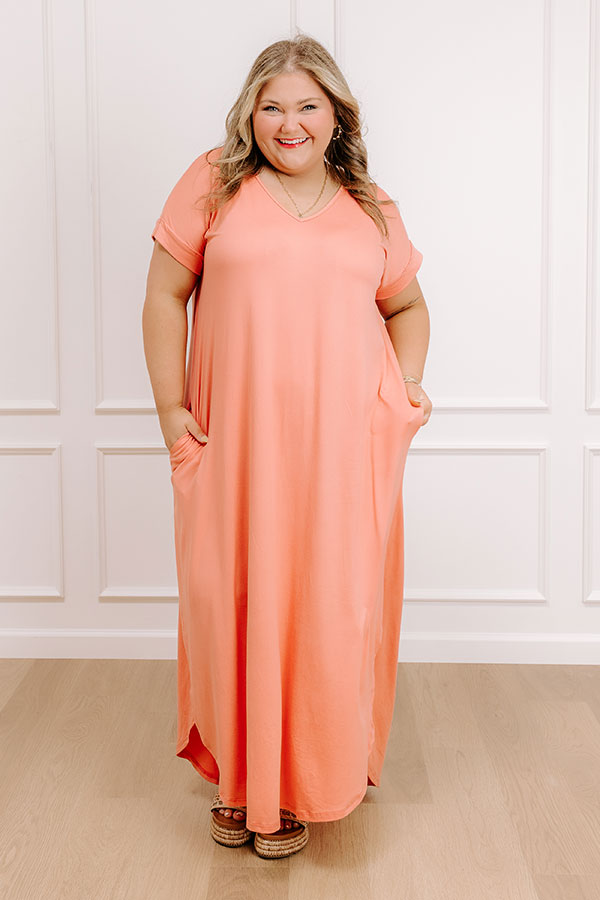 Just My Type T-Shirt Maxi In Peach Curves Image - 5