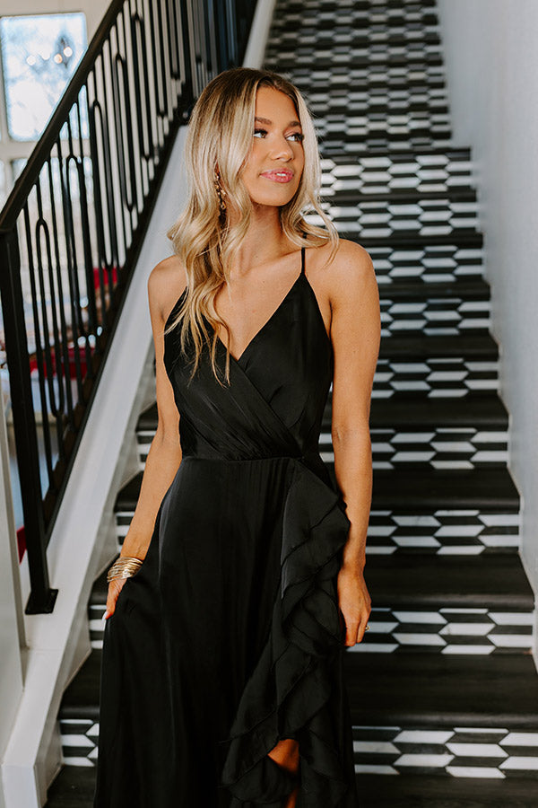 Behind Velvet Ropes Satin Maxi Dress Image - 2