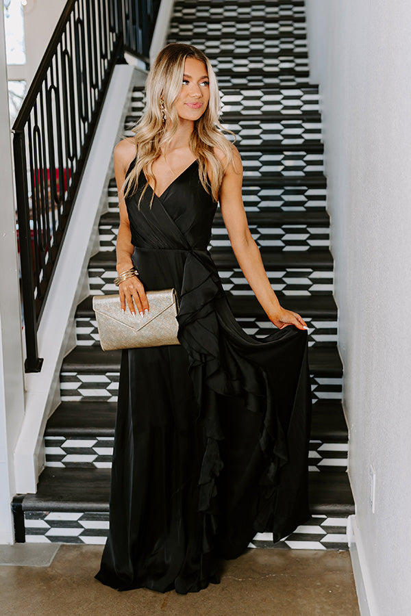 Behind Velvet Ropes Satin Maxi Dress Image - 1