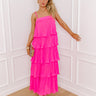 Dreamy Mood Pleated Midi In Hot Pink Image - 1
