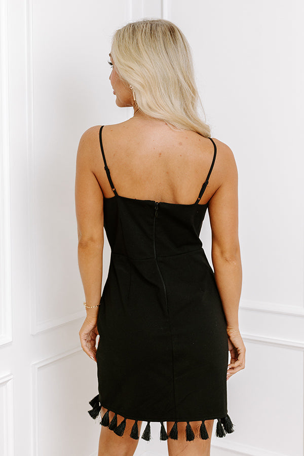 Peak Party Vibes Tassel Mini Dress in Black Image - 3
