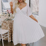 Recent Romance Pleated Midi In White Curves Image - 1