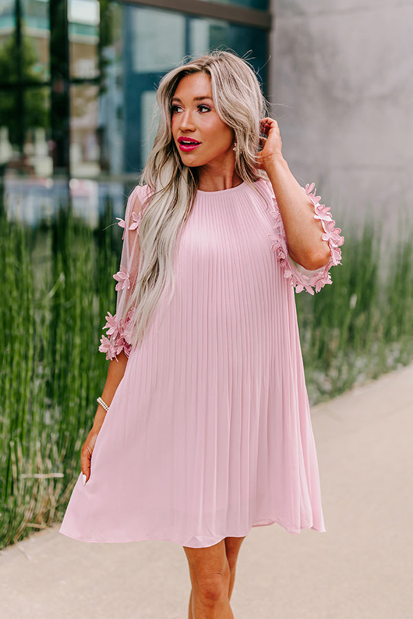 Magic Melody Pleated Dress in Blush Image - 1