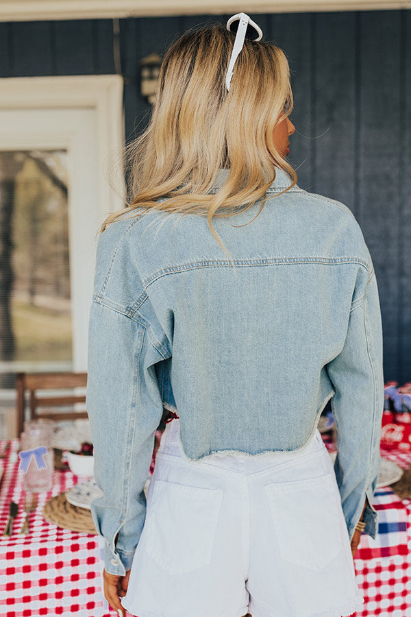 Subtly In Love Chambray Crop Top Image - 3