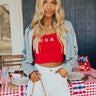 Subtly In Love Chambray Crop Top Image - 1