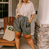 The Aleena High Waist Shorts In Olive Curves Image - 1