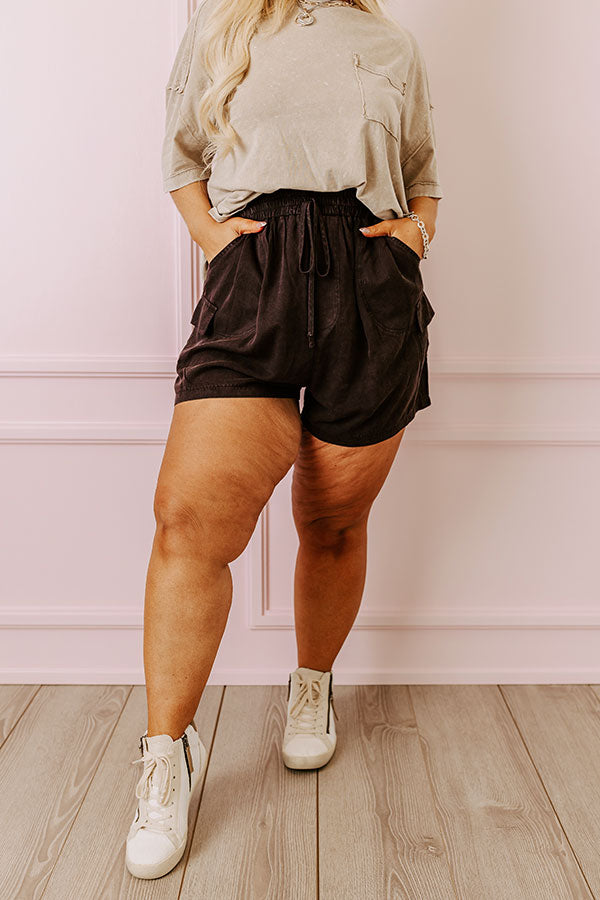 The Aleena High Waist Shorts In Vintage Black Curves Image - 3