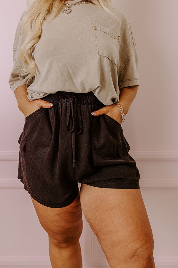 The Aleena High Waist Shorts In Vintage Black Curves Image - 2