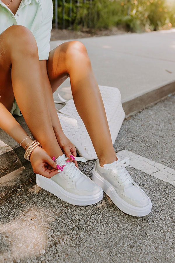 The Kimora Metallic Sneaker In Iridescent Image - 2