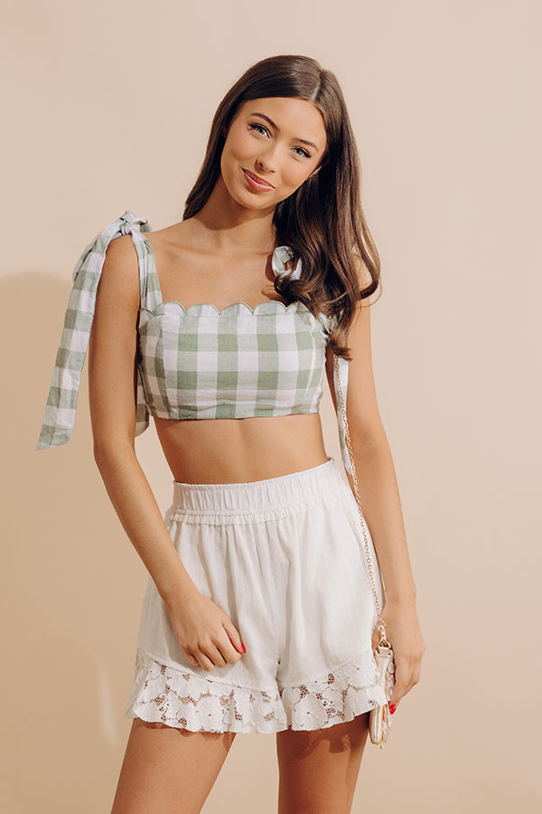 Only Good Karma Crop Top In Pear Image - 1