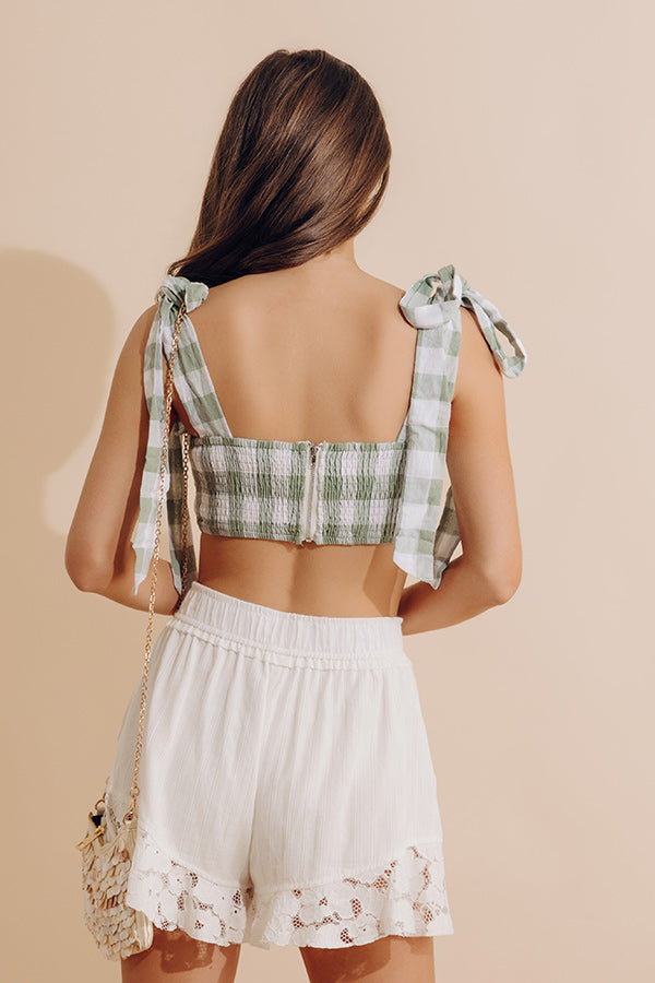 Only Good Karma Crop Top In Pear Image - 4