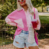 The Edith Knit Button Up in Pink Image - 1