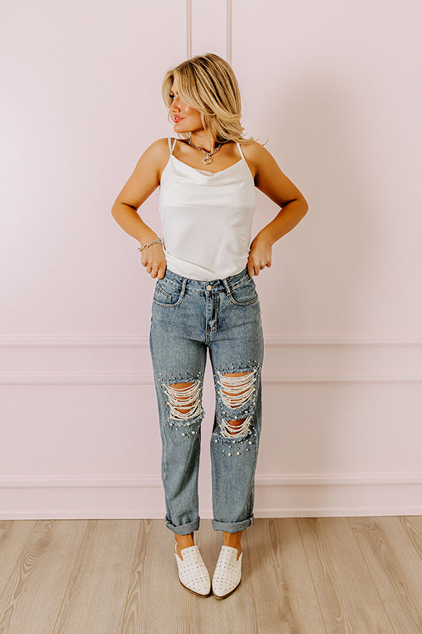 The Quinton High Waist Embellished Straight Leg Jean Image - 1