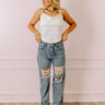The Quinton High Waist Embellished Straight Leg Jean Image - 1
