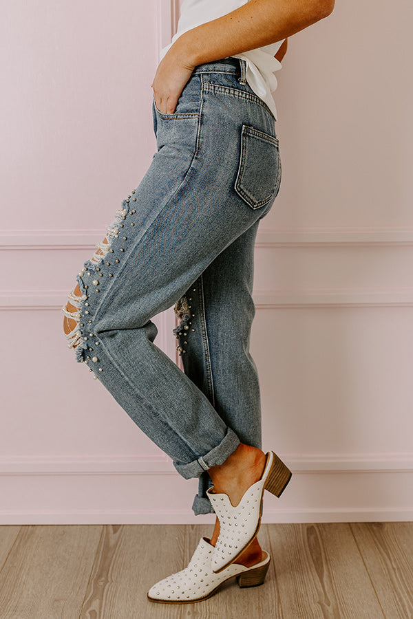 The Quinton High Waist Embellished Straight Leg Jean Image - 2