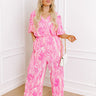Peak Party Vibes Pleated Jumpsuit In Pink Curves Image - 1