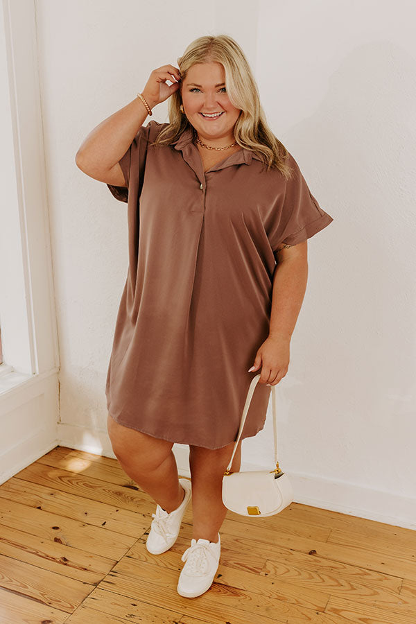 Effortless Radiance Shift Dress in Hazelnut Curves Image - 1