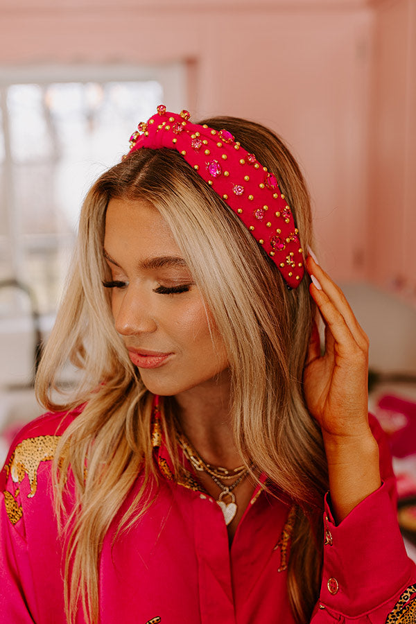 Graceful Reflections Embellished Headband In Berry Image - 1