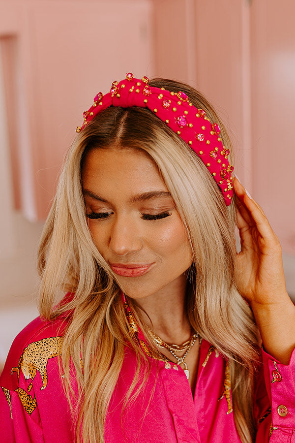 Graceful Reflections Embellished Headband In Berry Image - 4