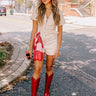 Stay Sophisticated Denim Romper In Light Beige Image - 1