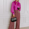 VIP Flight Plans Satin Top in Fuchsia Image - 1