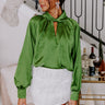 VIP Flight Plans Satin Top in Olive Image - 1