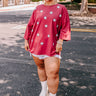 Brightest Star Sequin Oversized Tee in Red Curves Image - 1