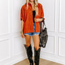 Balcony Brunch Corduroy Button Up in Rust Image - 1