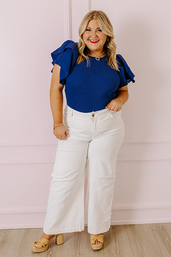 Halftime Happy Hour Bodysuit In Royal Blue Curves Image - 2