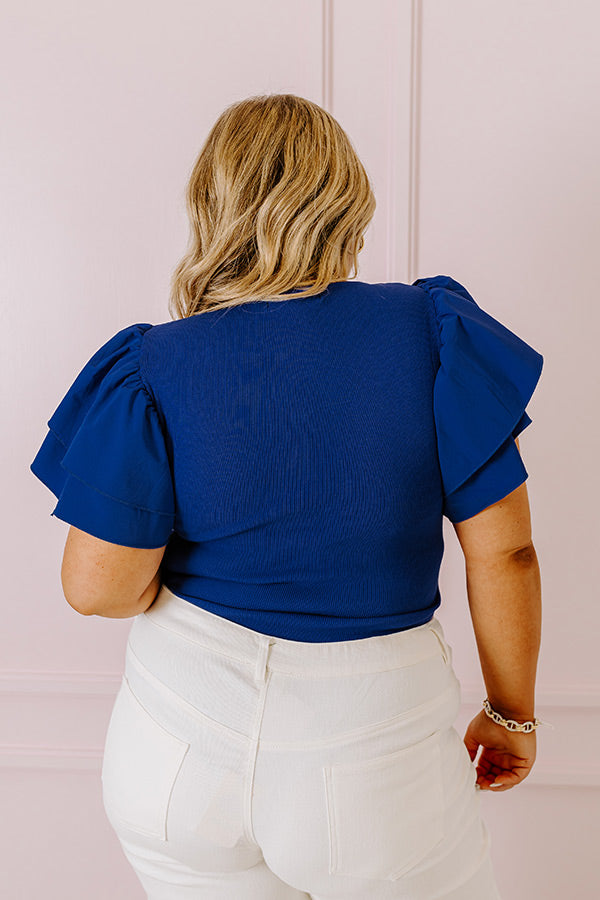 Halftime Happy Hour Bodysuit In Royal Blue Curves Image - 5