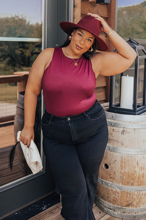 Big Goals Bodysuit In Maroon Curves Image - 1