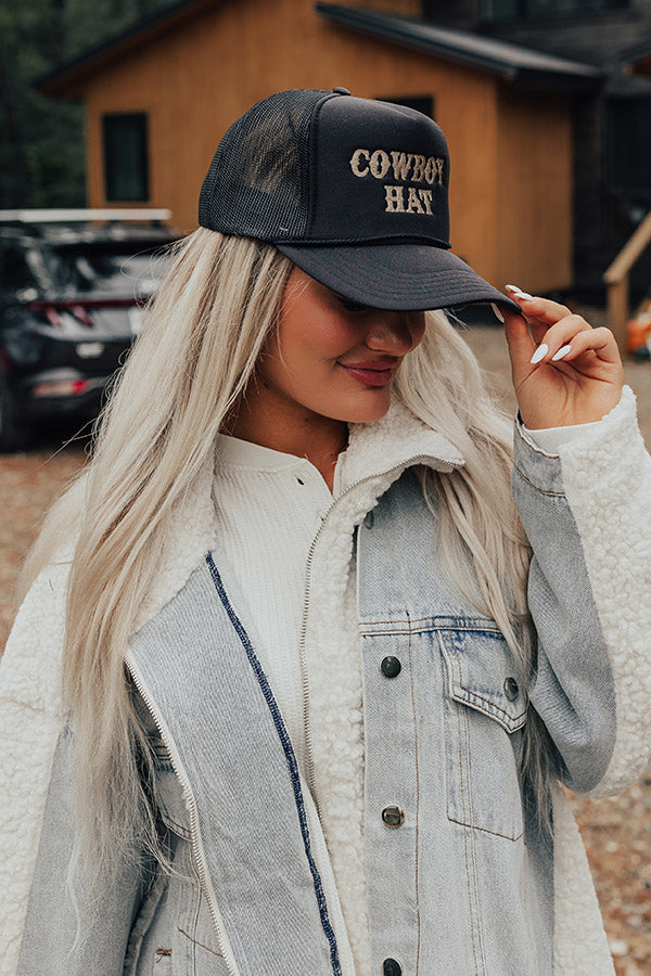 Cowboy Hat Embroidered Trucker Hat