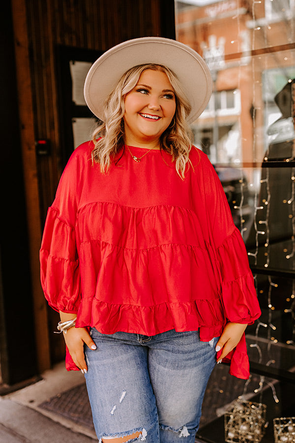Swish And Sway Satin Top in Wine Curves Image - 1